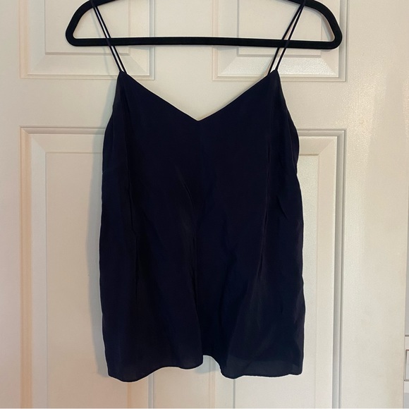 FINAL PRICE Amanda Uprichard 100% silk navy blue spaghetti strap cami size small - Picture 5 of 7